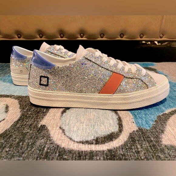 Anthropologie Shoes - EUC Anthropologie D.A.T.E. Hill Low Sneakers in Silver Glitter. 38 EU, 7 US